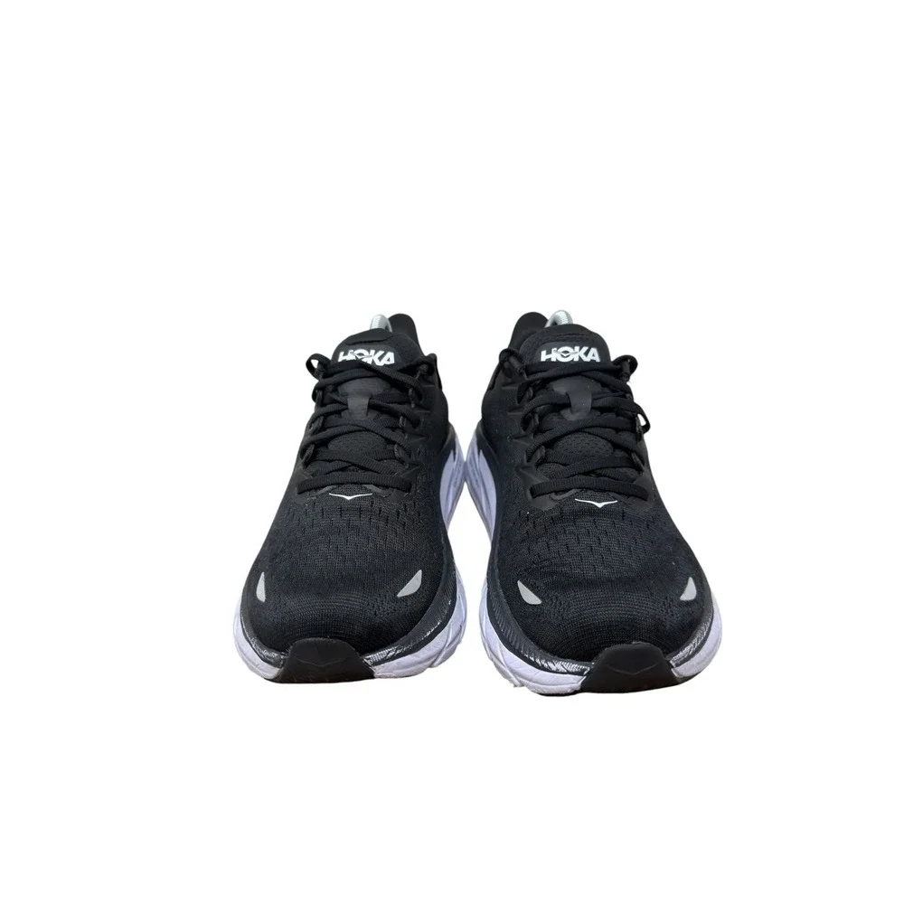 Hoka Clifton 8 Running Shoes Womens 9.5 Black White 1119394 BWHT Low Top Mesh - Picture 6 of 9